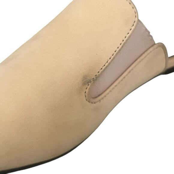 Jenni Kayne Oiled Leather Mule Size 37 US 7 Suede Point Toe Natural Minimalist - Picture 12 of 13